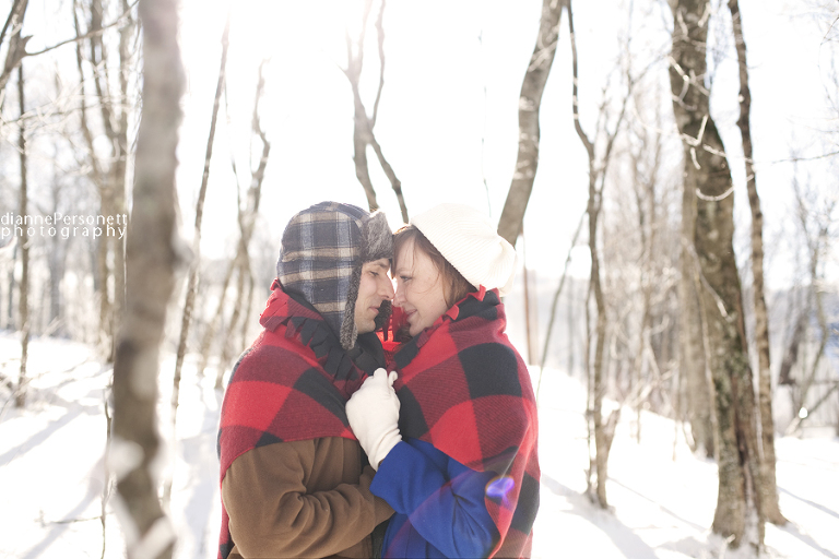 wintery engagement photos