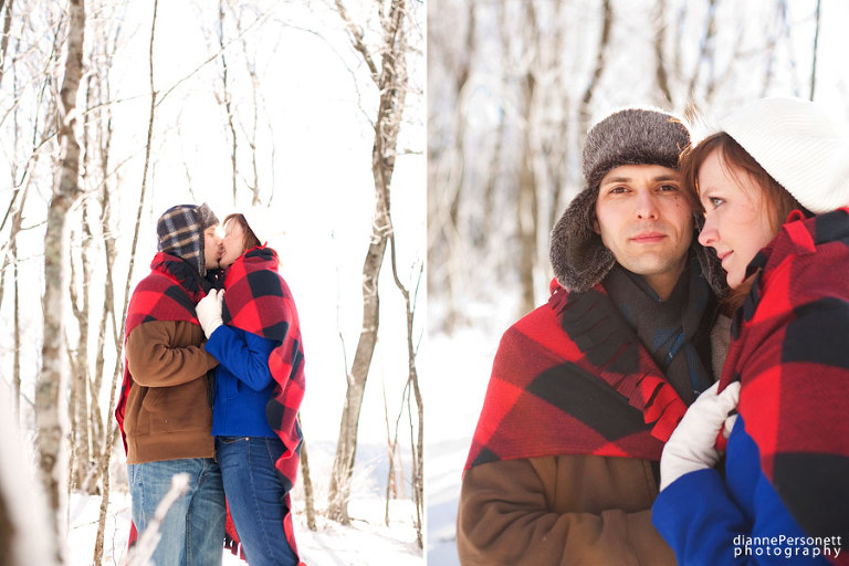 wintery engagement photos