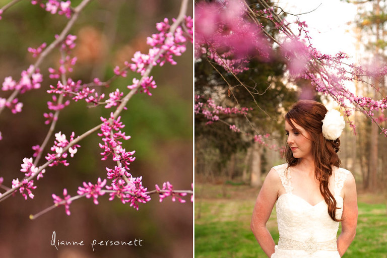 Spring bridal session in charlotte, the orchard house