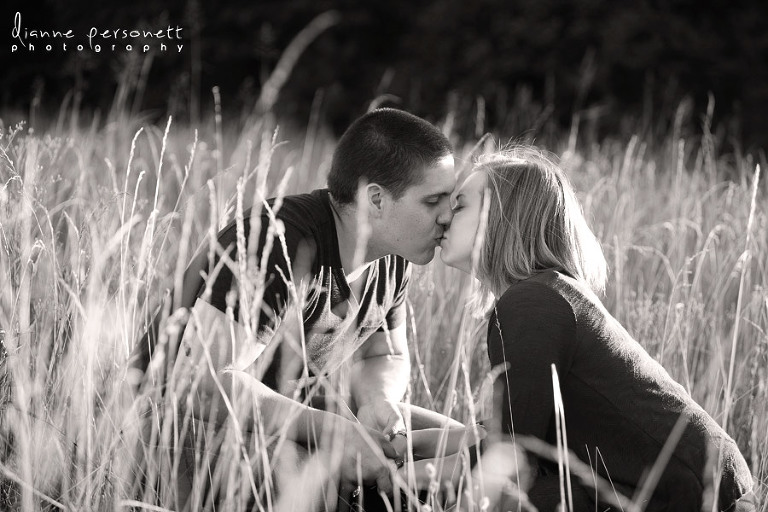 engagement photos in overgrown field, charlotte 