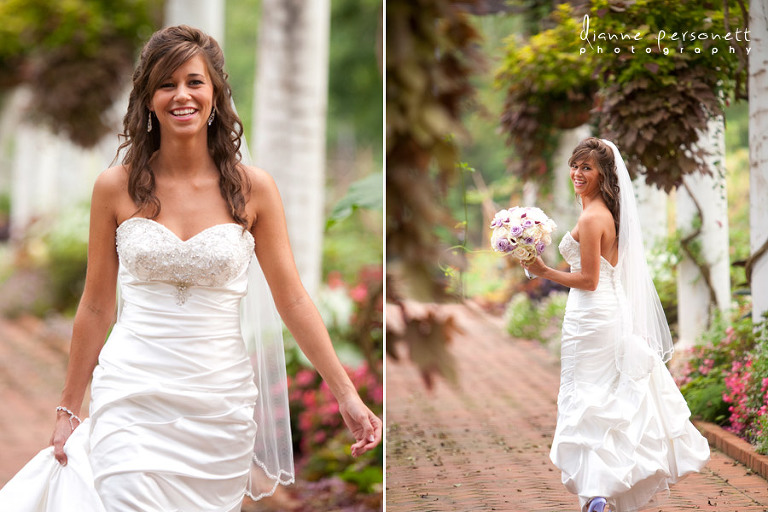 Bridal photos at Daniel Stowe Botanical gardens Belmont NC 