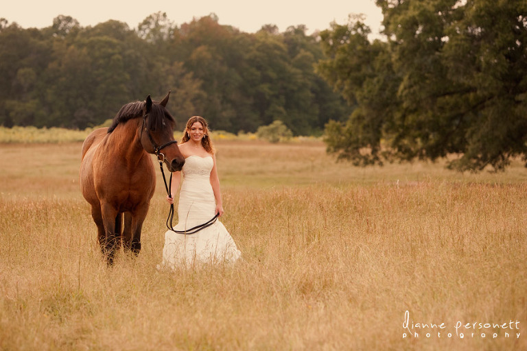 bridal session with horses