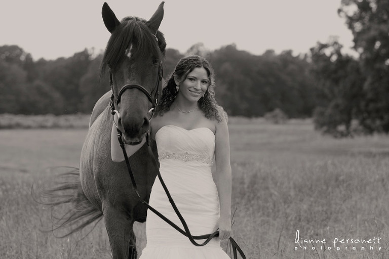 bridal session with horses