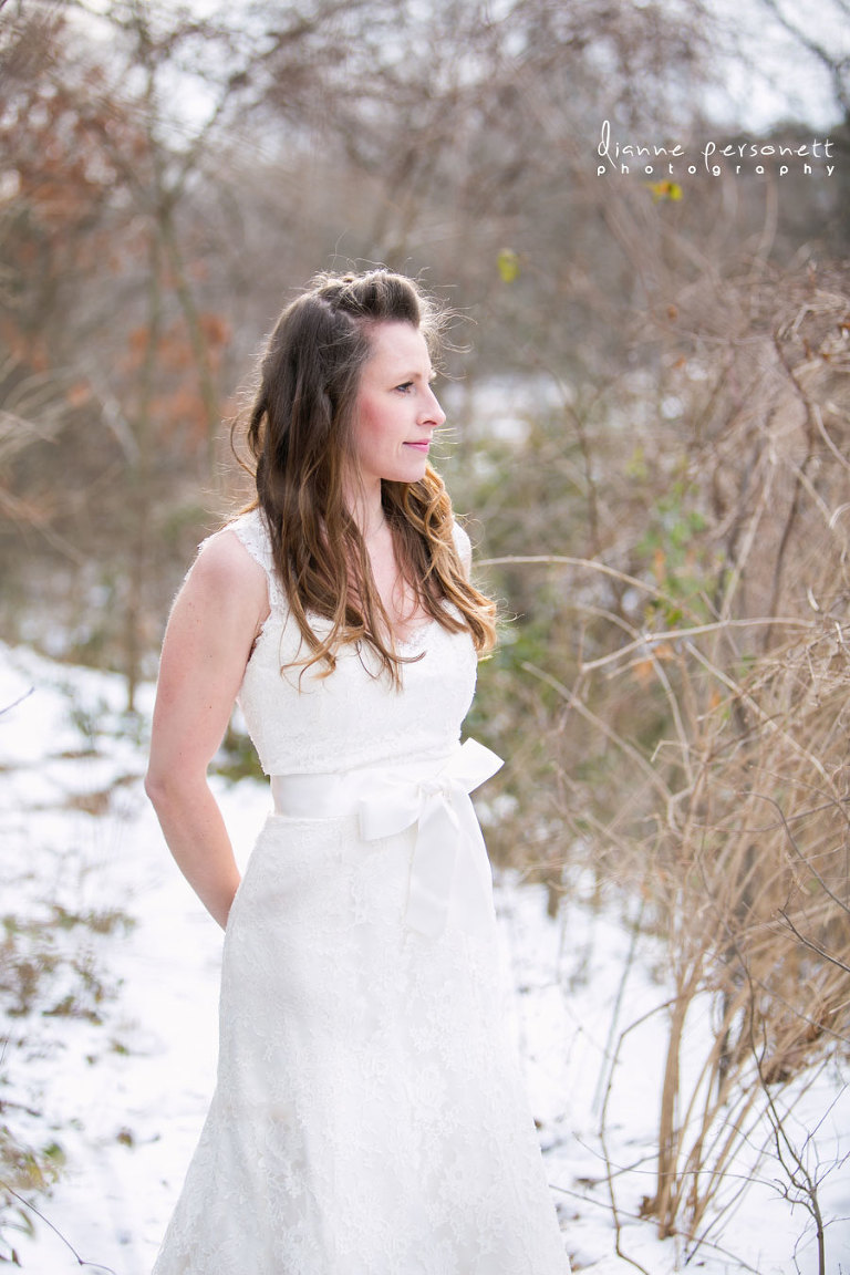 charlotte nc bridal photos in the snow