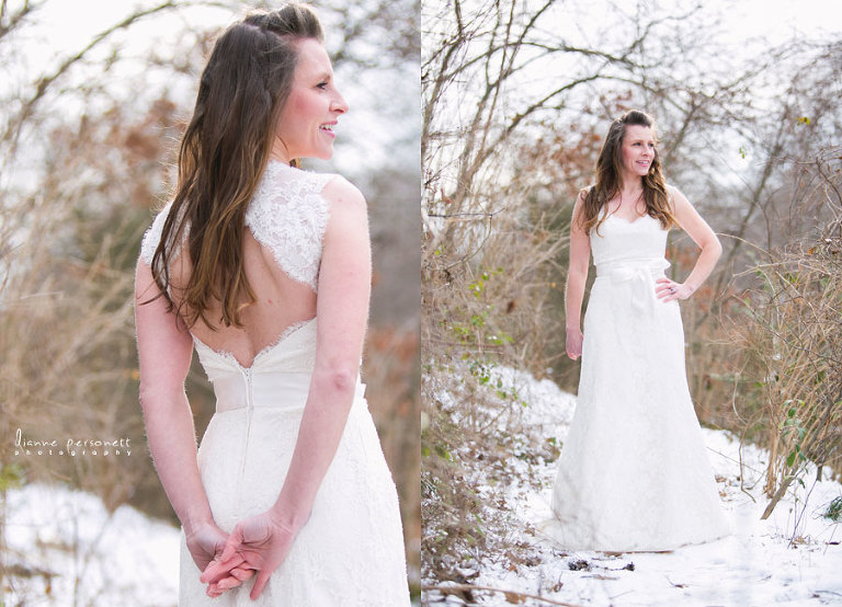 charlotte nc bridal photos in the snow