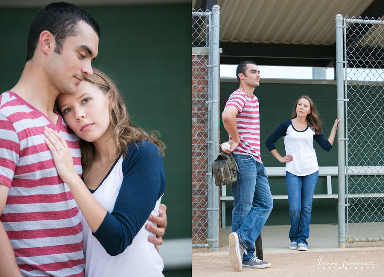 baseball themed engagement photos