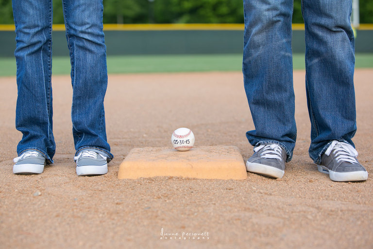 baseball themed engagement photos