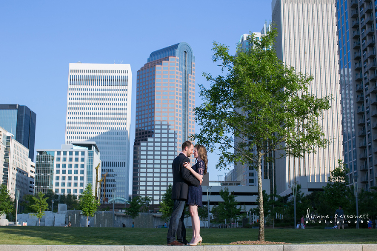 charlotte uptown engagement photos